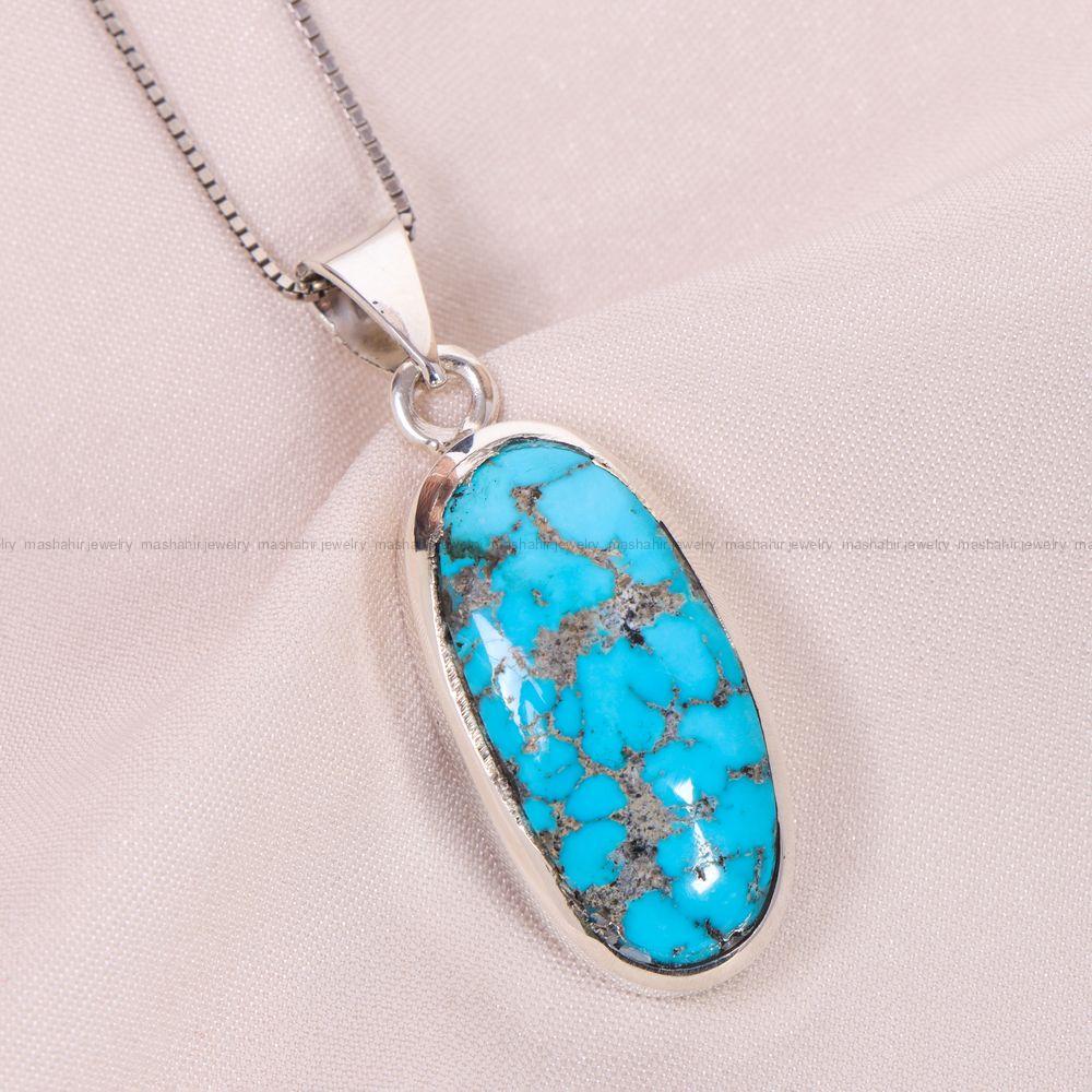 گردنبند فیروزه زنانه کد 12425