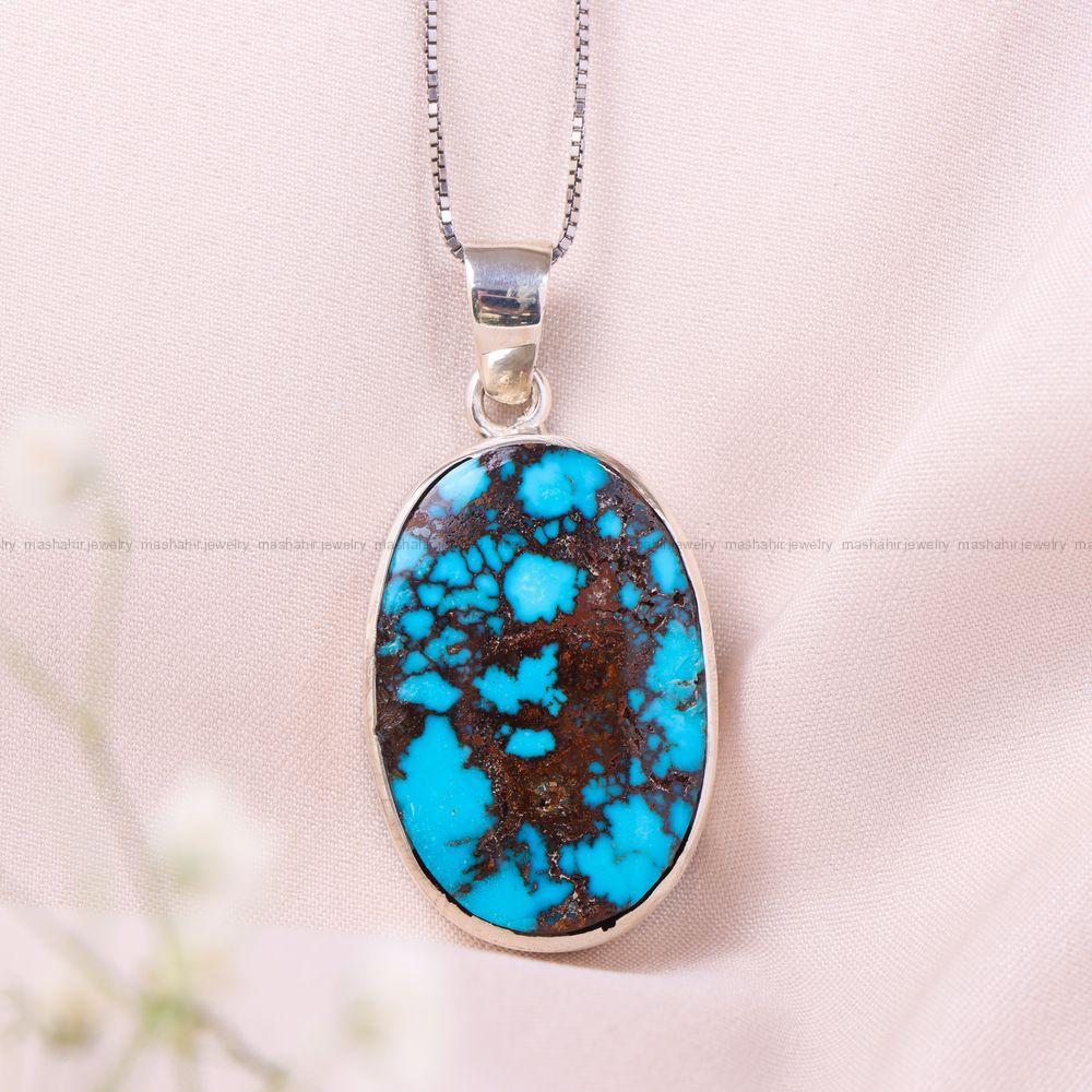 گردنبند فیروزه زنانه کد 12428