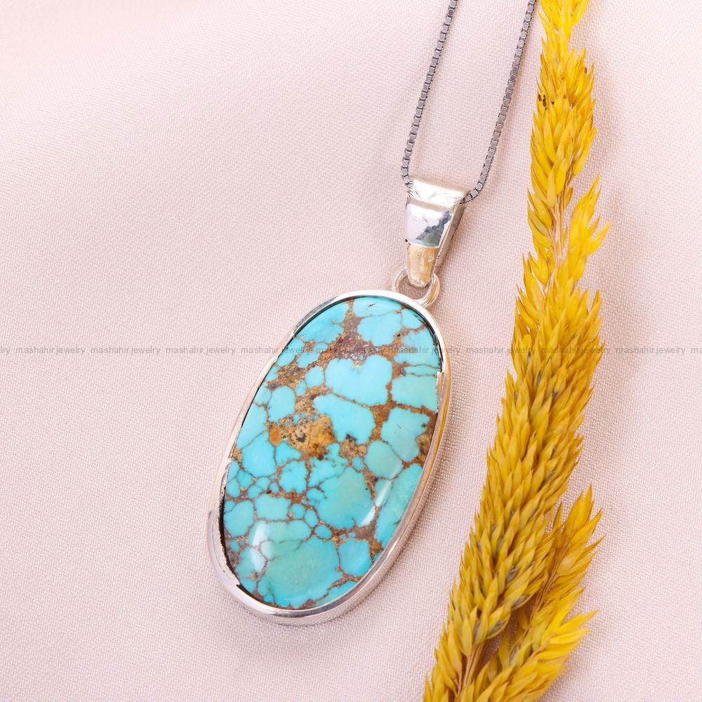 گردنبند فیروزه زنانه کد 12449