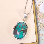 گردنبند فیروزه زنانه کد 12453