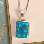 گردنبند فیروزه زنانه کد 12456