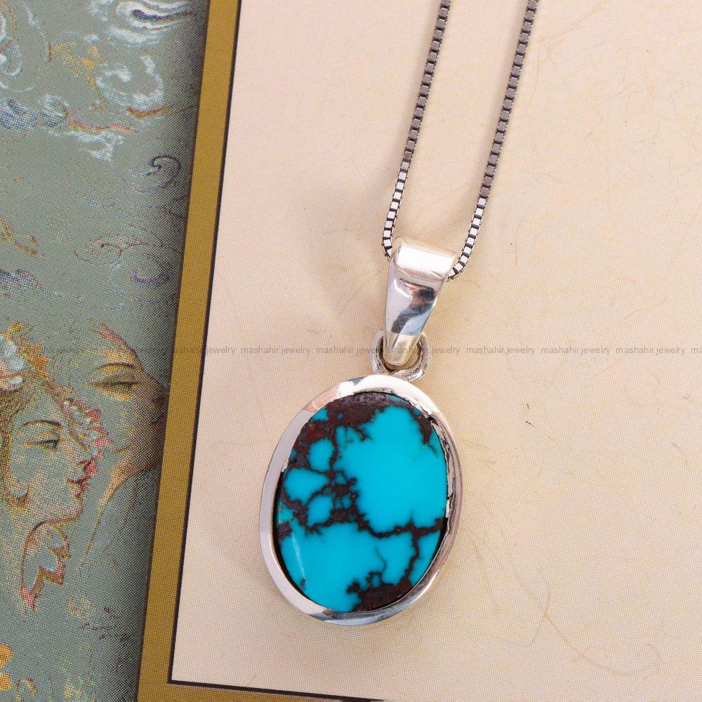 گردنبند فیروزه زنانه کد 12457