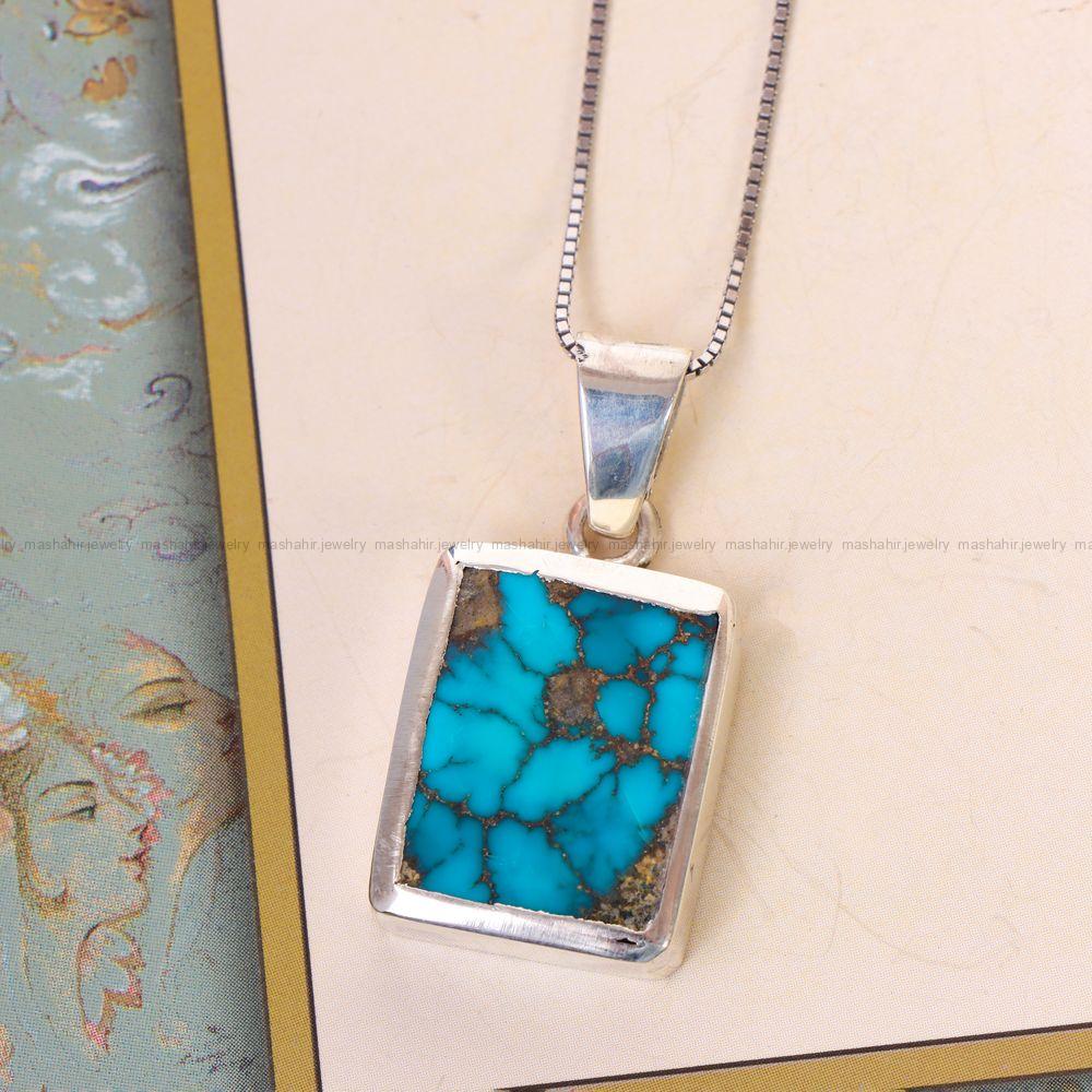 گردنبند فیروزه زنانه کد 12463