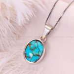 گردنبند فیروزه زنانه کد 12464