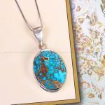 گردنبند فیروزه زنانه کد 12470