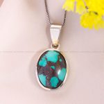 گردنبند فیروزه زنانه کد 12491