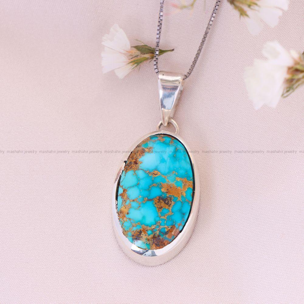 گردنبند فیروزه زنانه کد 12495