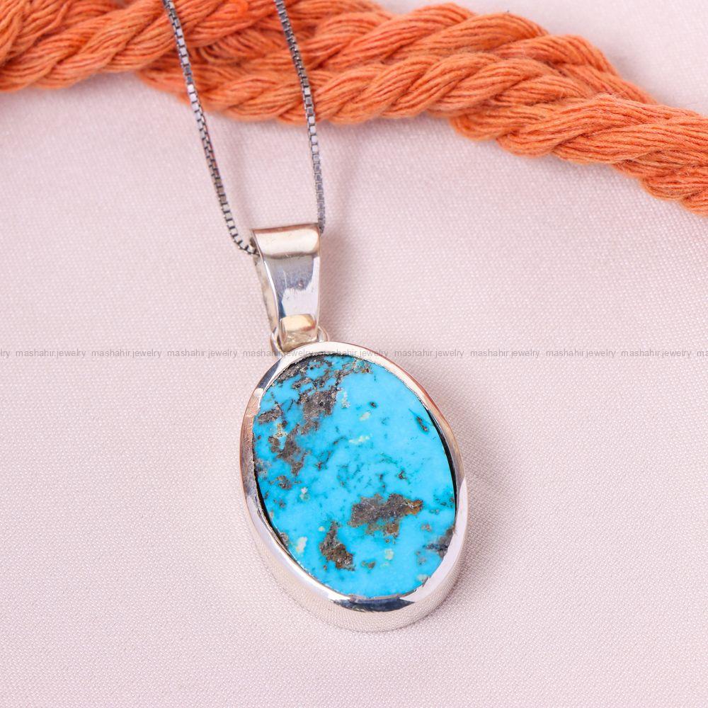 گردنبند فیروزه زنانه کد 12505