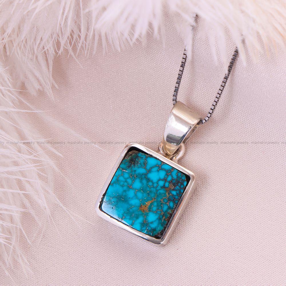 گردنبند فیروزه زنانه کد 12506