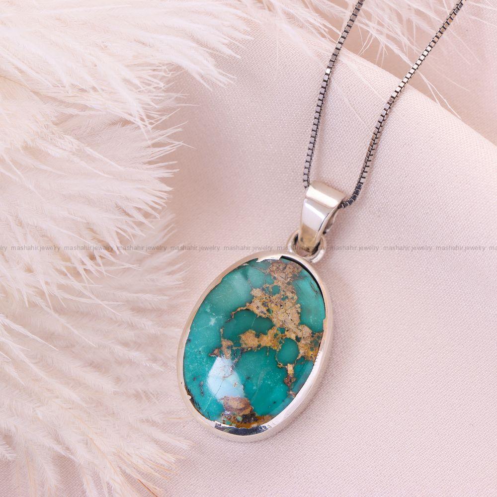 گردنبند فیروزه زنانه کد 12507