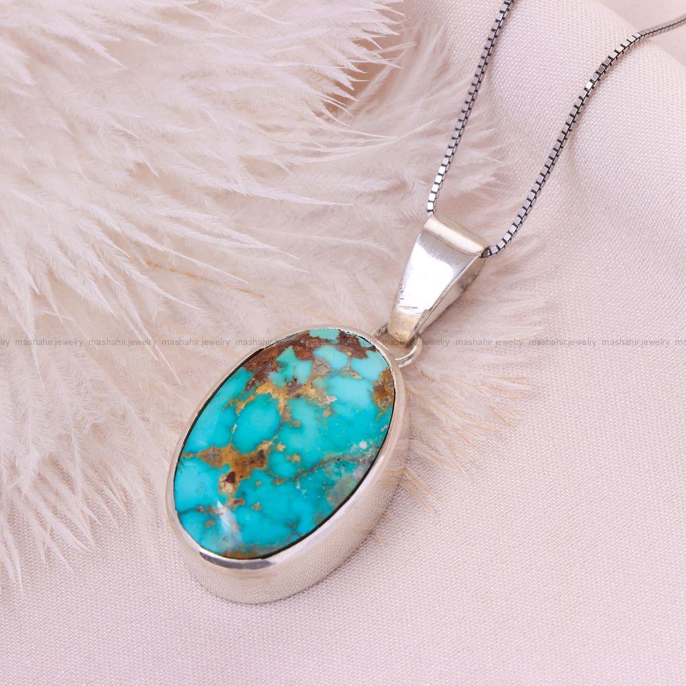 گردنبند فیروزه زنانه کد 12518