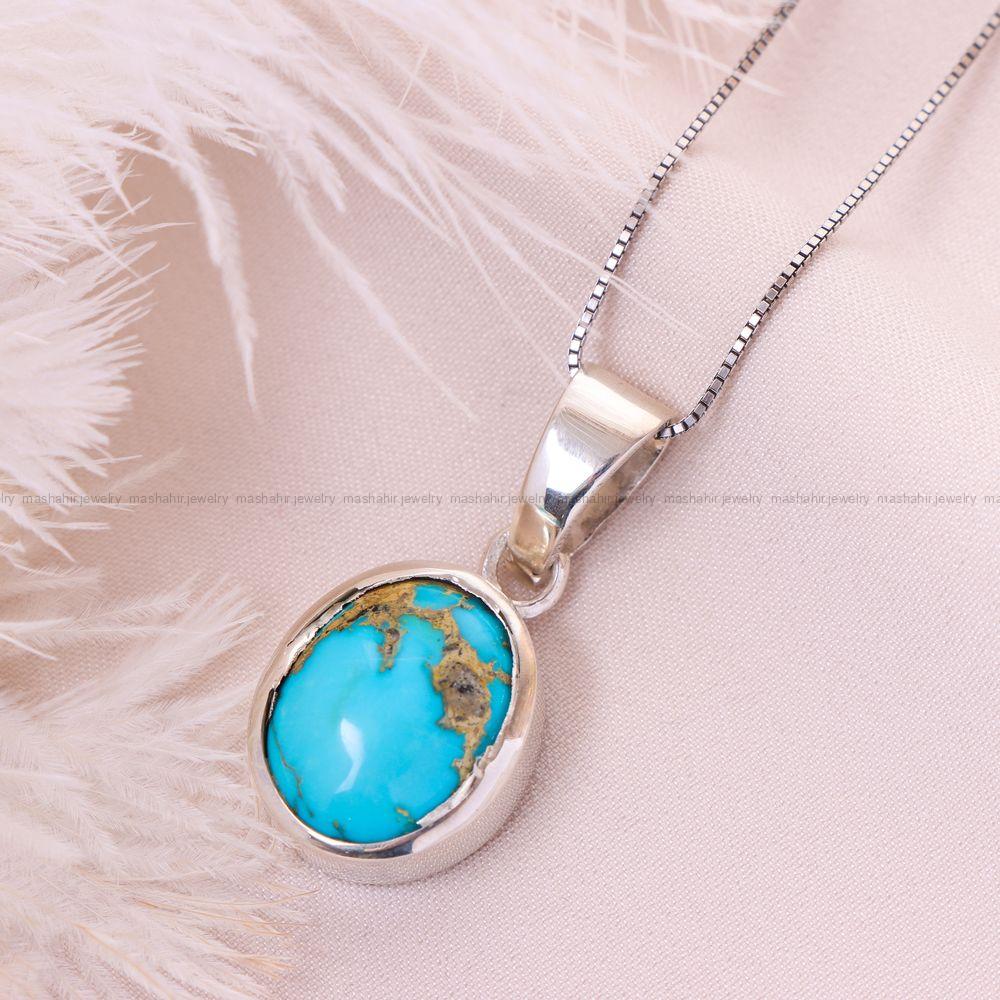 گردنبند فیروزه زنانه کد 12521