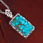 گردنبند فیروزه مردانه کد 12526