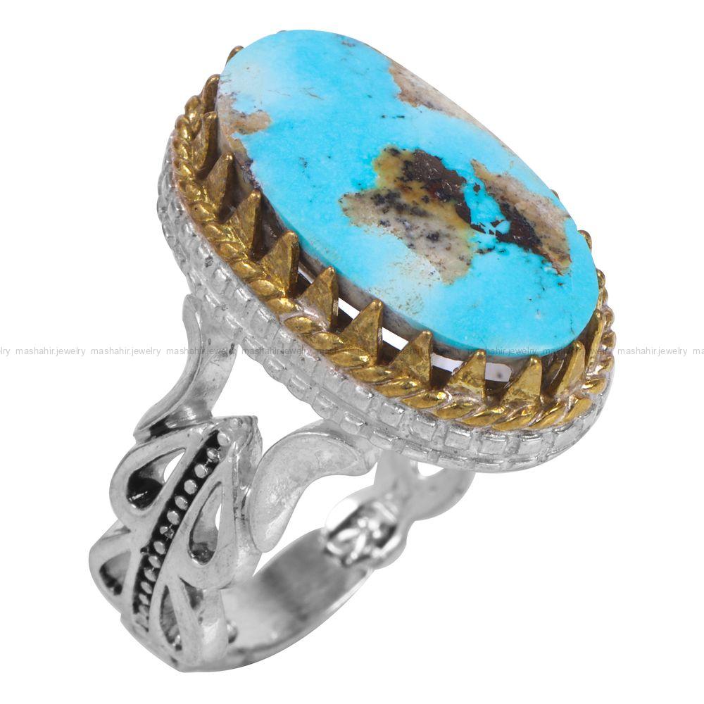 انگشتر فیروزه شجری مردانه کد 12679