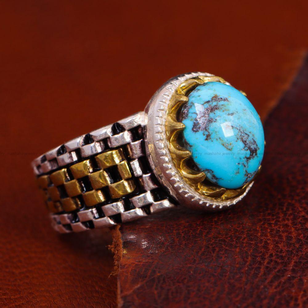 انگشتر فیروزه شجری مردانه کد 12680