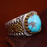 انگشتر فیروزه شجری مردانه کد 12682