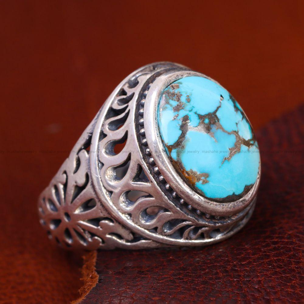 انگشتر فیروزه شجری مردانه کد 12684