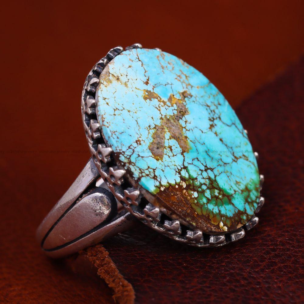 انگشتر فیروزه شجری مردانه کد 12687