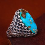 انگشتر فیروزه شجری مردانه کد 12699