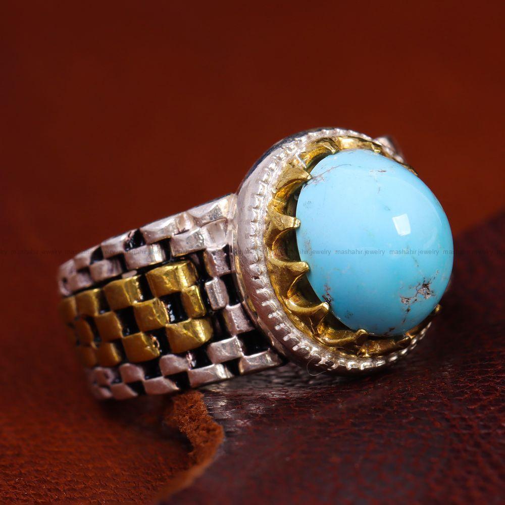 انگشتر فیروزه شجری مردانه کد 12718