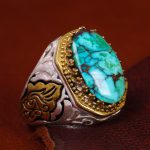 انگشتر فیروزه شجری مردانه کد 12721