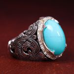 انگشتر فیروزه عجمی مردانه کد 12741