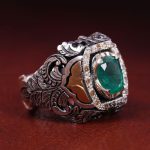 انگشتر زمرد مردانه کد 12742