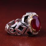 انگشتر یاقوت سرخ مردانه کد 12743