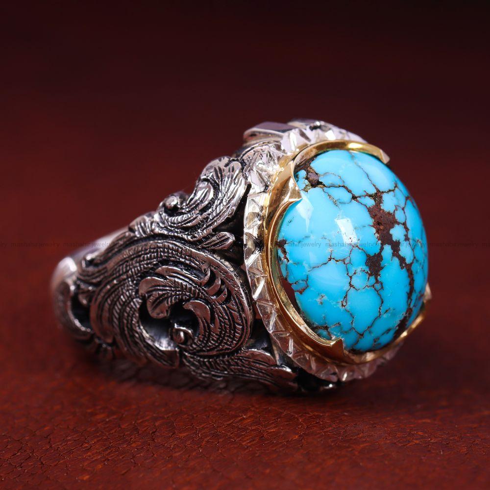 انگشتر فیروزه شجری مردانه کد 12752