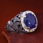 انگشتر ياقوت کبود مردانه کد 12758