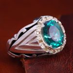 انگشتر توپاز سبز مردانه کد 12762