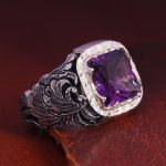 انگشتر آمیتیست مردانه کد 12764