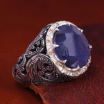 انگشتر ياقوت کبود مردانه کد 12765