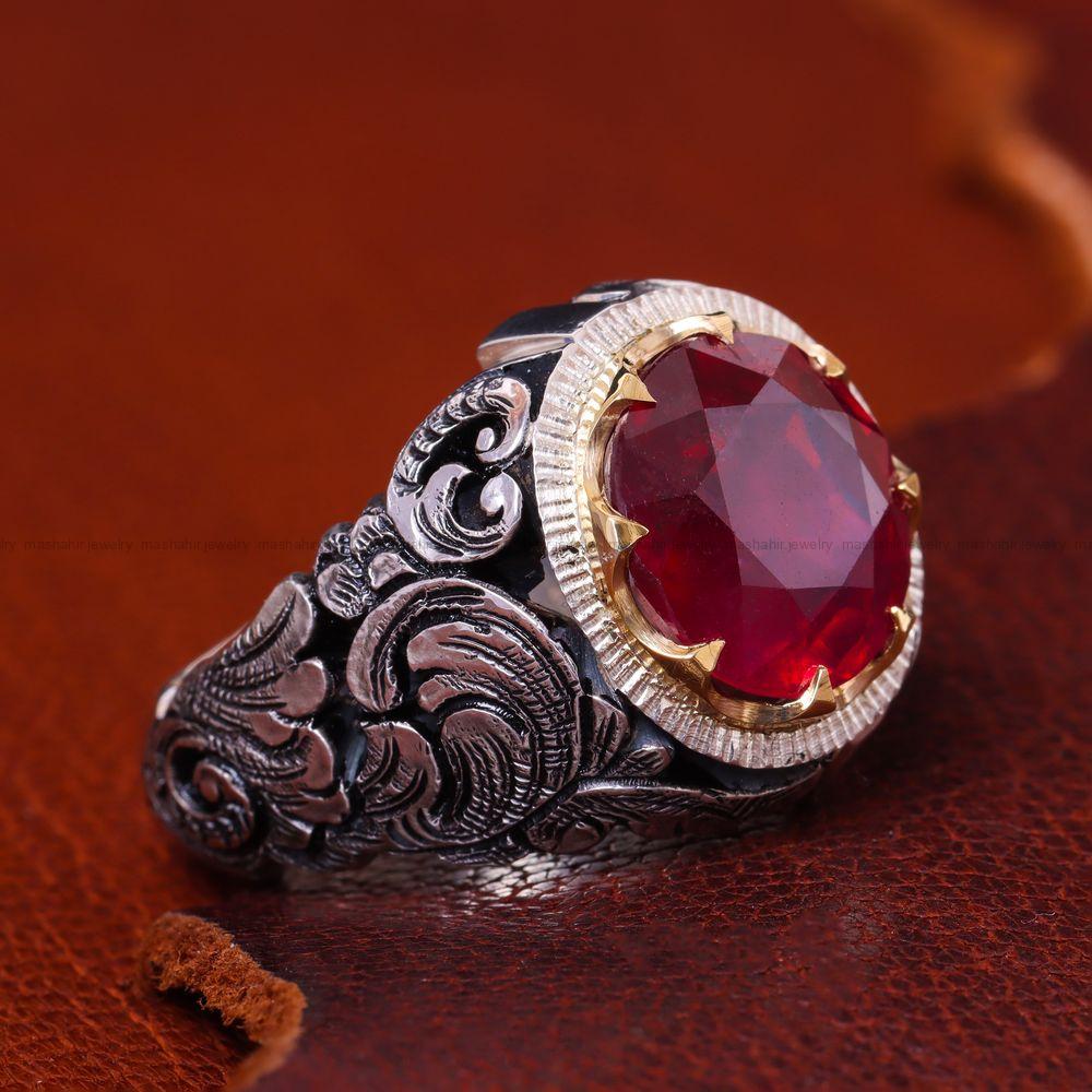 انگشتر یاقوت سرخ مردانه کد 12773