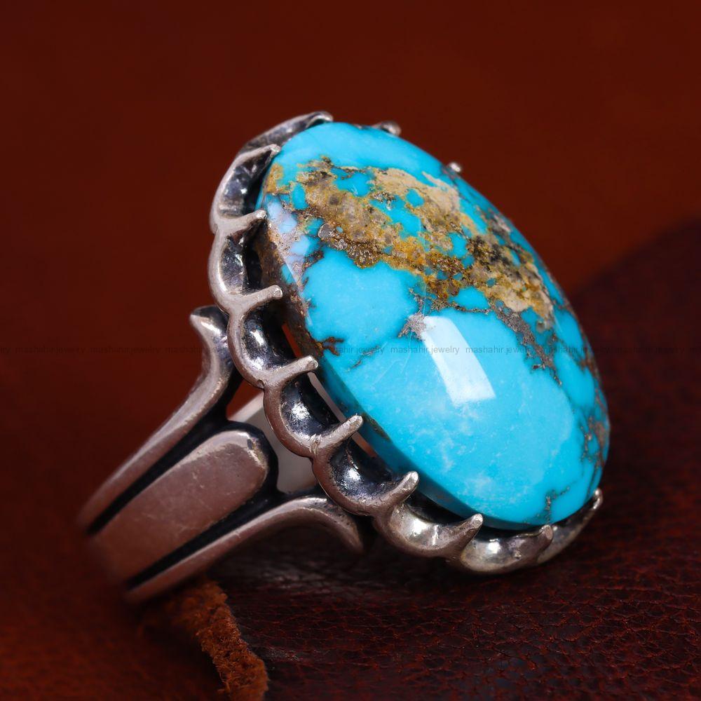 انگشتر فیروزه شجری مردانه کد 12786