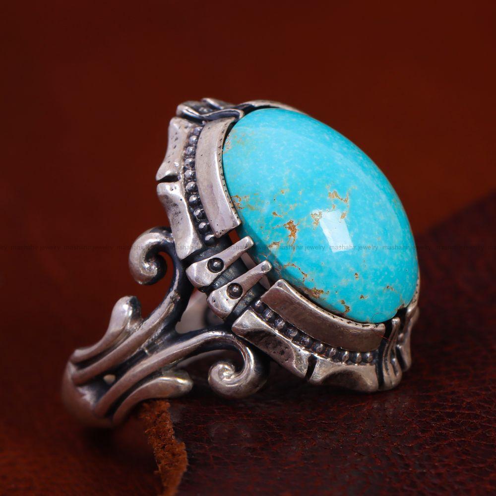 انگشتر فیروزه شجری مردانه کد 12788