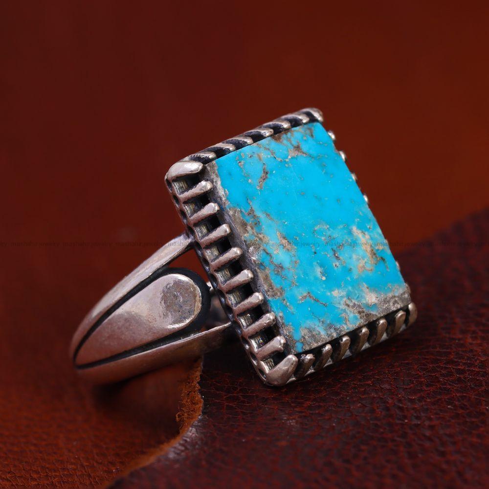 انگشتر فیروزه شجری مردانه کد 12796