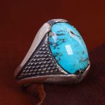 انگشتر فیروزه شجری مردانه کد 12806