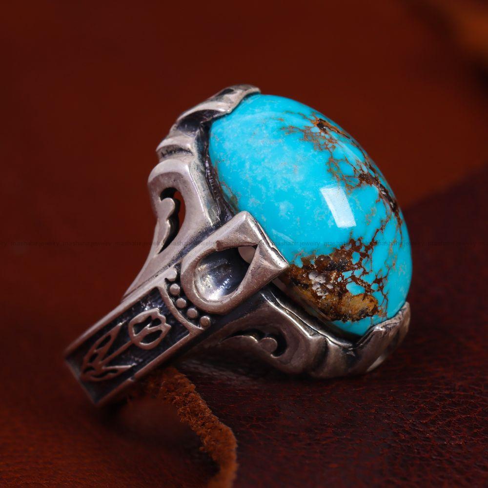 انگشتر فیروزه شجری مردانه کد 12809