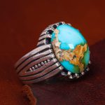 انگشتر فیروزه شجری مردانه کد 12830