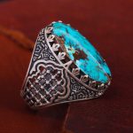 انگشتر فیروزه شجری مردانه کد 12853