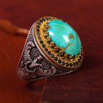 انگشتر فیروزه شجری مردانه کد 12870