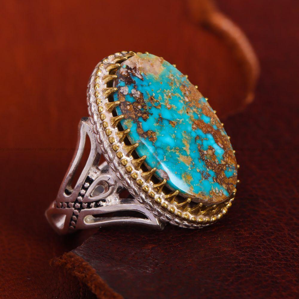 انگشتر فیروزه شجری مردانه کد 12877