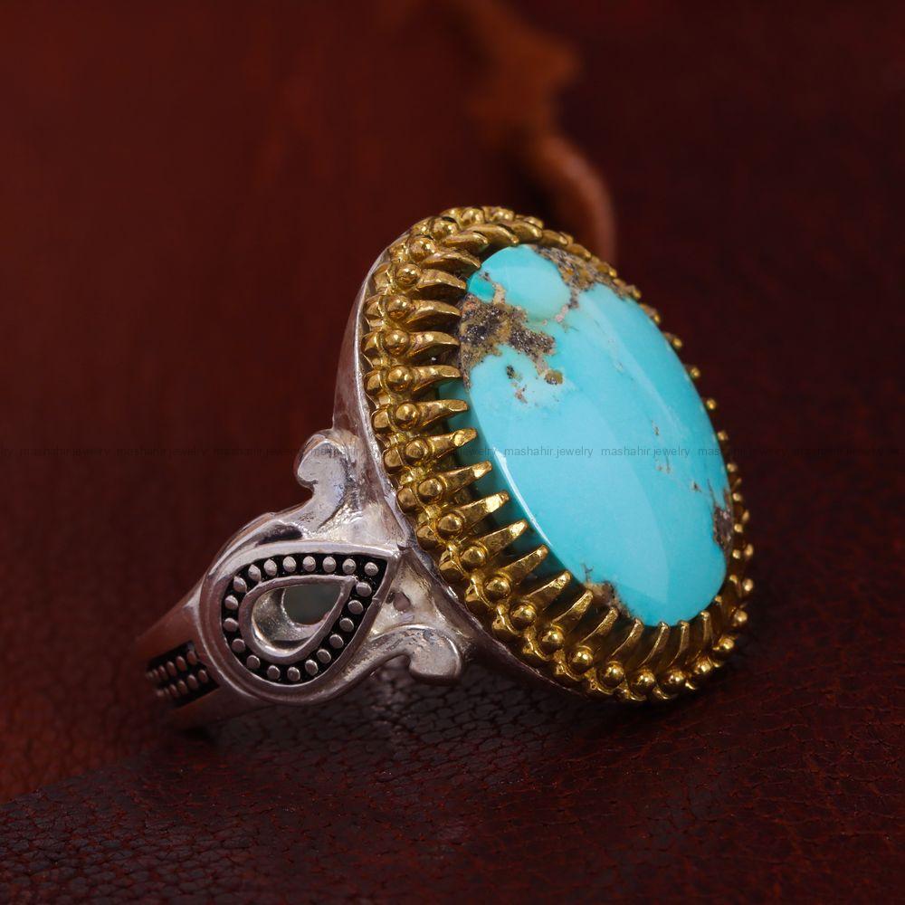 انگشتر فیروزه شجری مردانه کد 12886