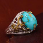 انگشتر فیروزه شجری مردانه کد 12889