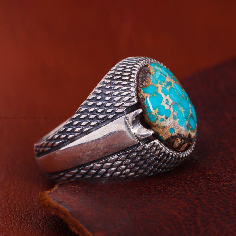 انگشتر فیروزه شجری مردانه کد 12891