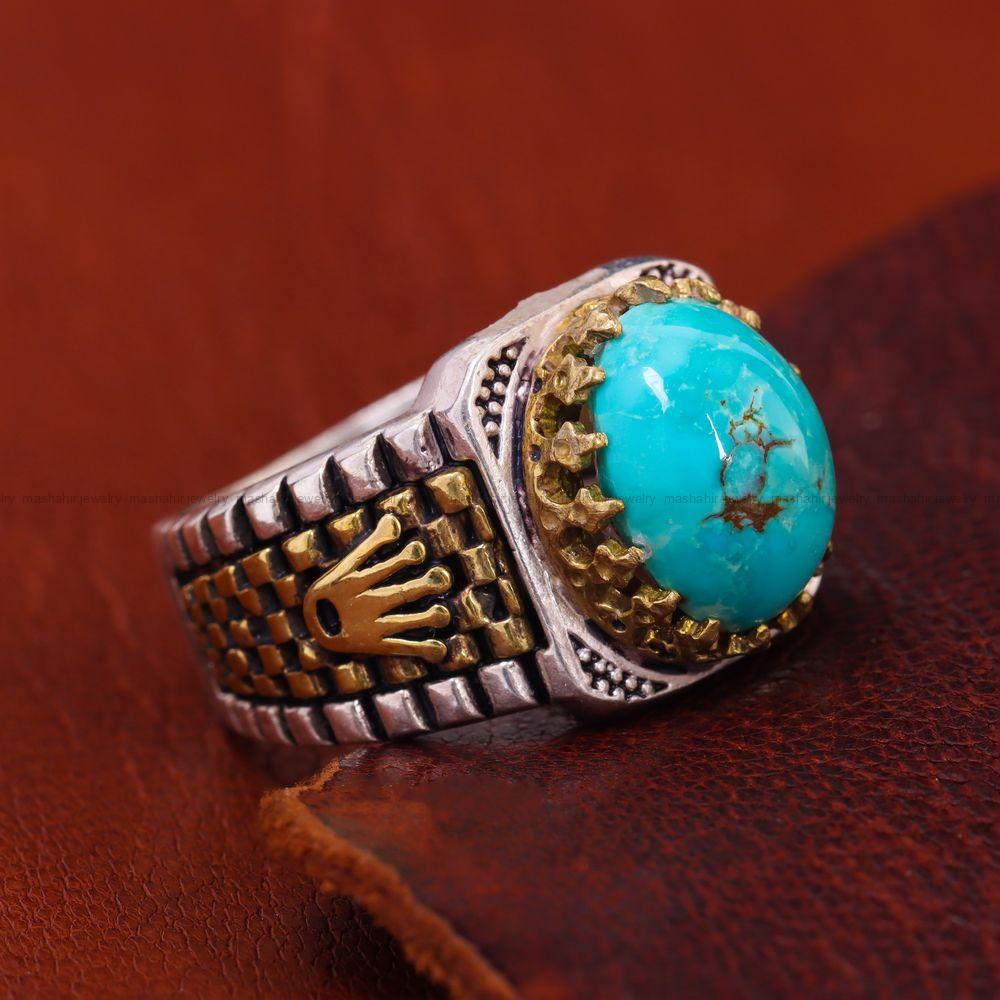 انگشتر فیروزه شجری مردانه کد 12893
