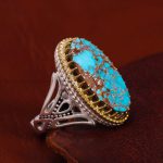 انگشتر فیروزه شجری مردانه کد 12896