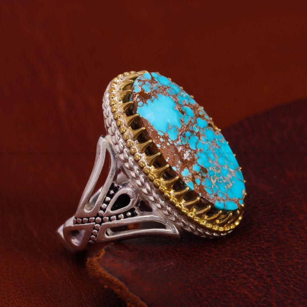 انگشتر فیروزه شجری مردانه کد 12896