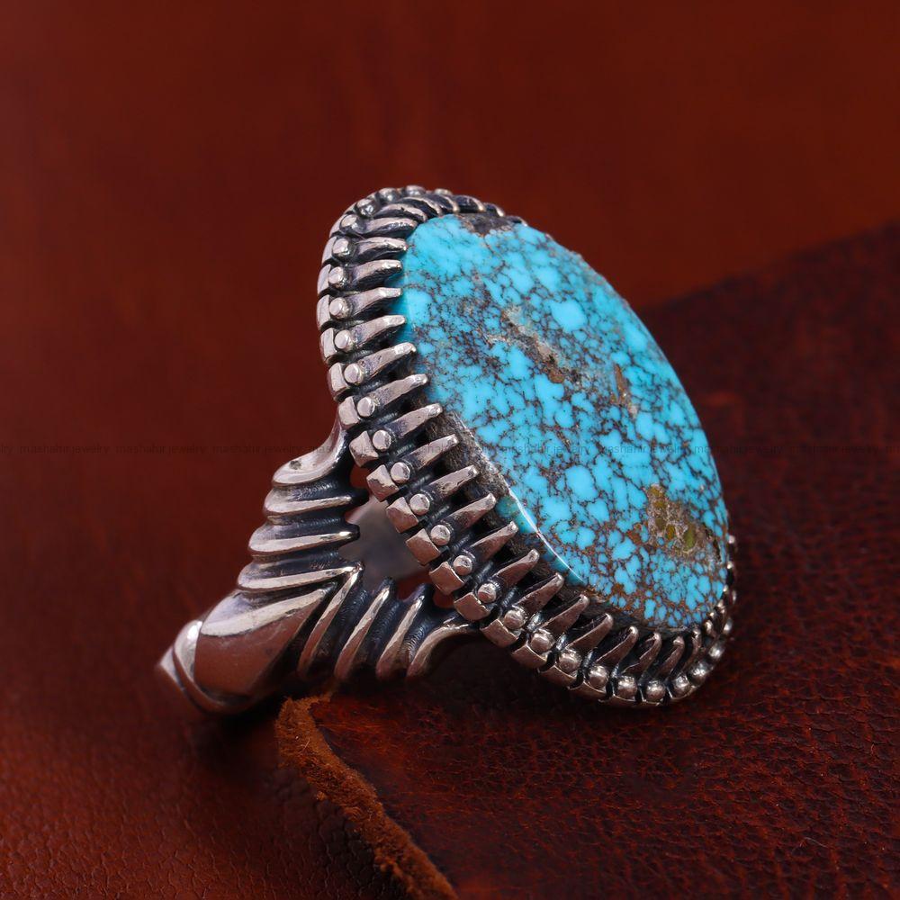 انگشتر فیروزه شجری مردانه کد 12897